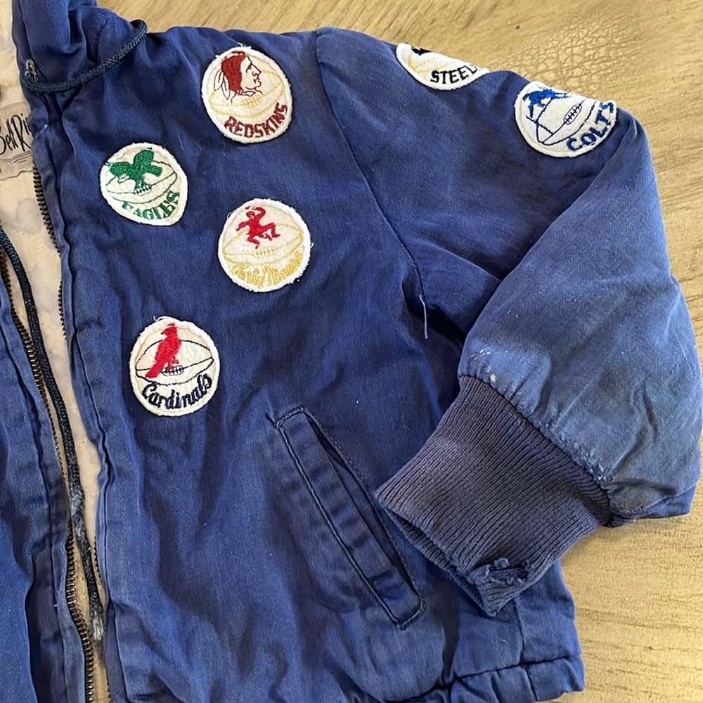 RARE VINTAGE 60’s toddler football team patch jacket, team collectible patches - Picture 3 of 7